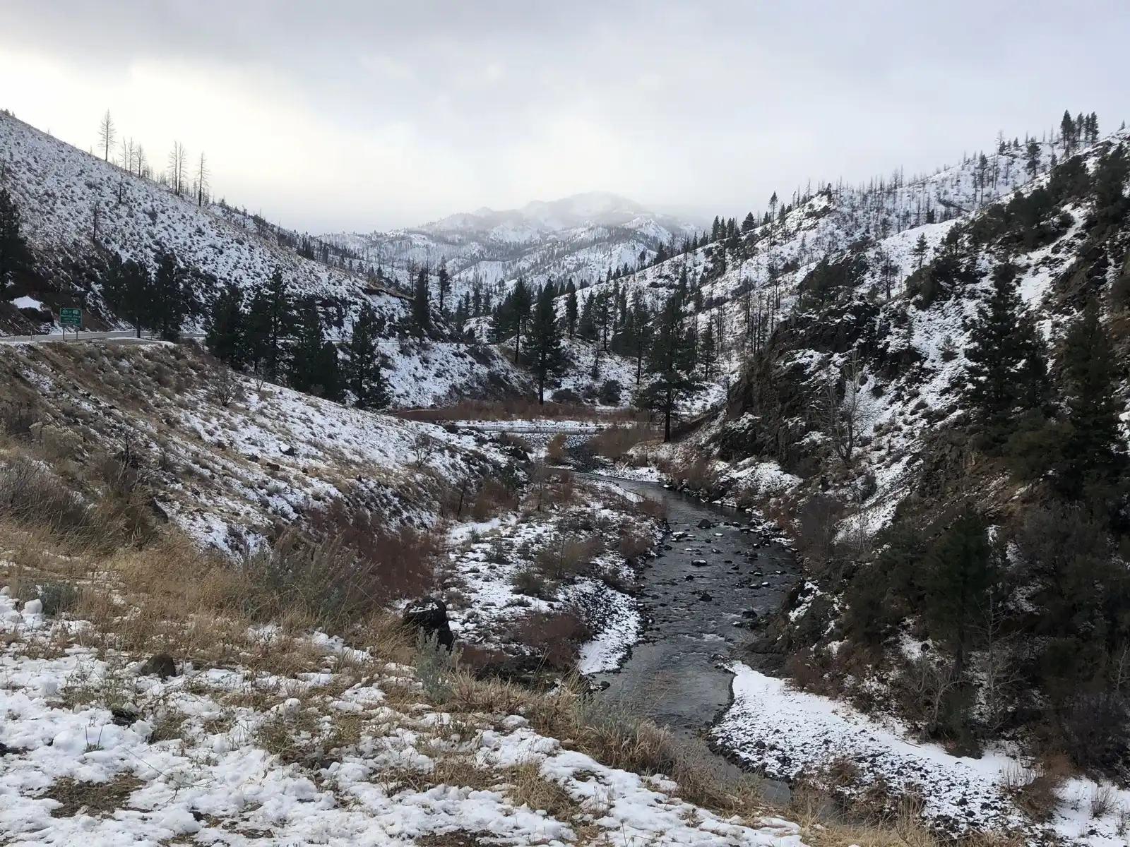 The East Fork under snow in the canyon below the resort — from Phil's archive.