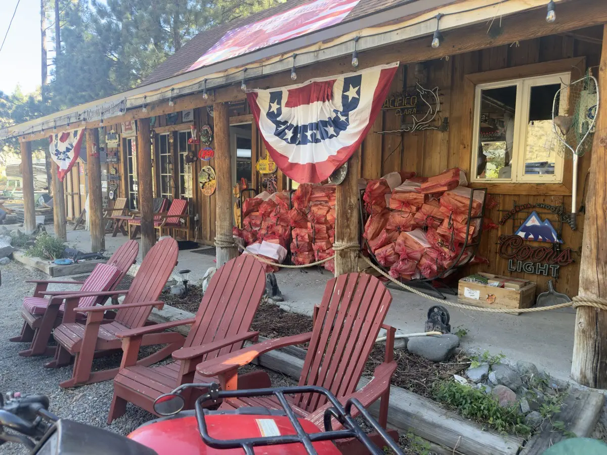 The store's front porch off Highway 89.