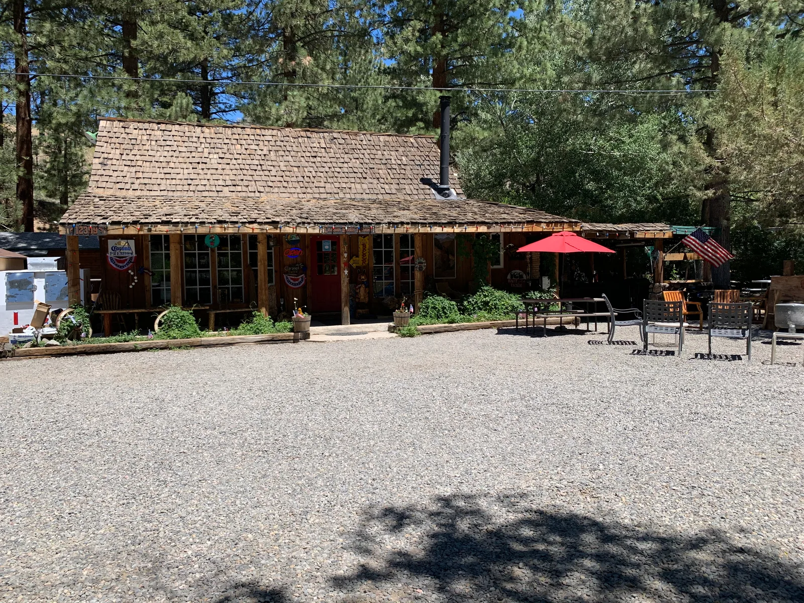 The store on a summer afternoon — the owner's own photograph, on the property.